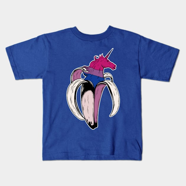 Bisexual Unicorn Banana LGBT Pride Flag Kids T-Shirt by Psitta